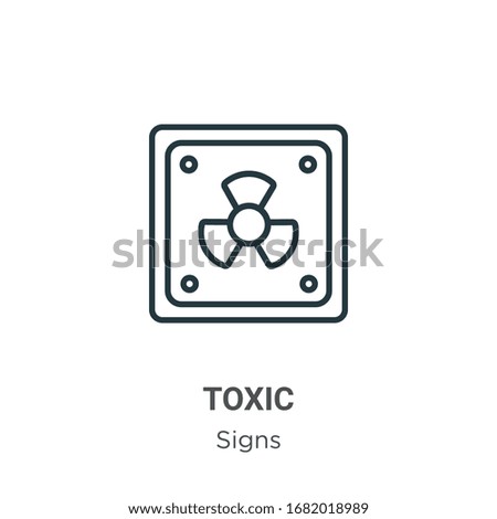 Toxic symbol outline vector icon. Thin line black toxic symbol icon, flat vector simple element illustration from editable signs concept isolated stroke on white background