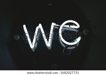 "WC" white neon sign for toilet