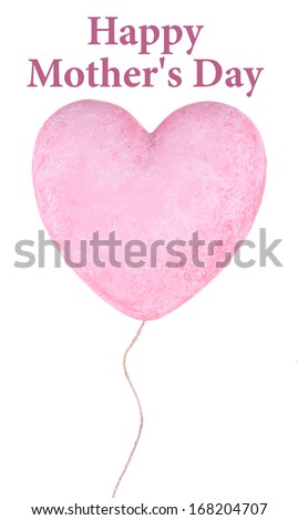Decorative pink heart, isolated on white