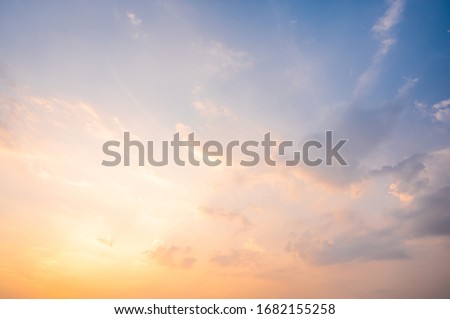 Sunset sky for background or sunrise sky and cloud at morning. Royalty-Free Stock Photo #1682155258