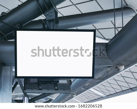 Mock up LCD Screen Blank digital tv Media display indoor public building