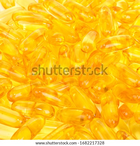 Omega 3 capsules, fish oil.
