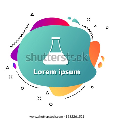White Oil petrol test tube icon isolated on white background. Abstract banner with liquid shapes. Vector Illustration