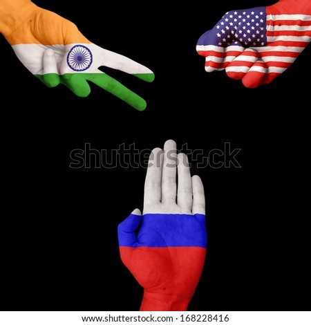 India USA Russia Rock-Paper-Scissors 