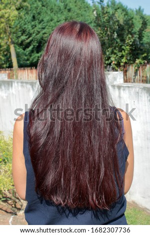 long red hair of woman 