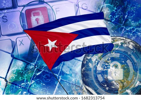 Concept of Cuba national lockdown due to coronavirus crisis covid-19 disease. Country announce movement control order emergency state restrictions to combat the spread of the virus.