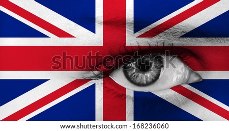 abstract eye with UK flag
