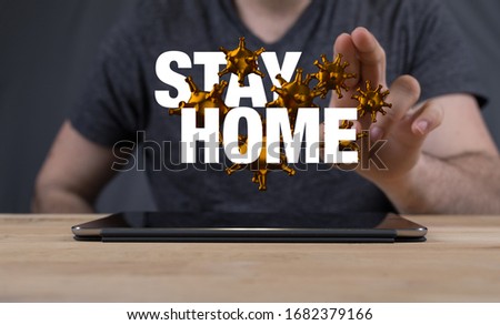Stay home digital stay safe 3d
