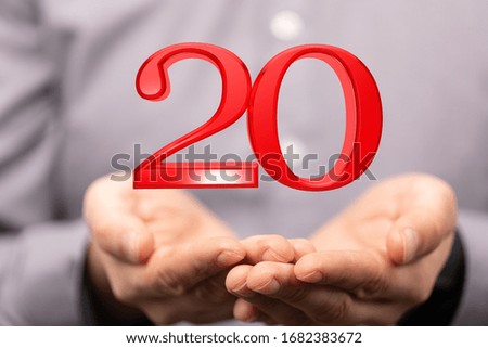 20 Anniversary 3d numbers. Poster template for Celebrating 20 anniversary event party
