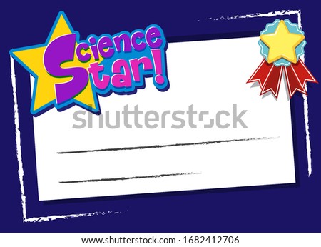 Background template design with word science star illustration