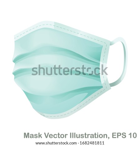 Protect medical face mask clip art. Isolated on white background. Vector illustration. Perfect for sticker, element, social media, etc.