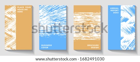 Blue and gold abstract cover page.s Abstract Brochure design. Simple pattern. Flyer promotion.  Presentation cover. 