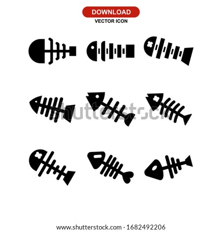 fishbone icon or logo isolated sign symbol vector illustration - Collection of high quality black style vector icons
