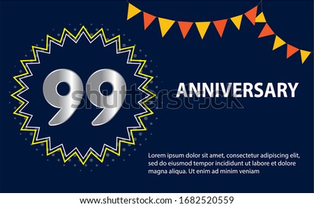 99 years anniversary celebration logo vector template design