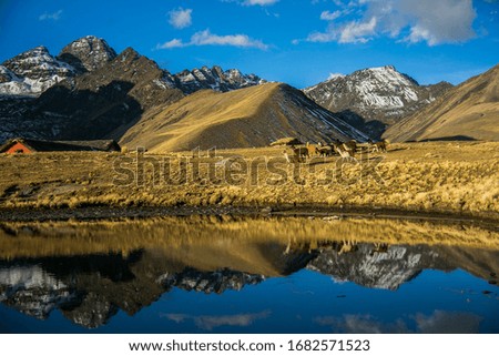 Mountains landscapes and lake from Cordillera Real, Andes, Bolivia