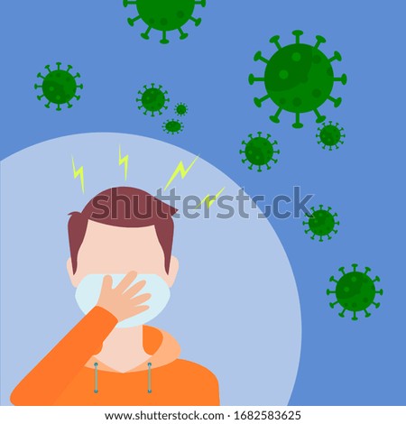 People who are in anxiety and fear because of the corona virus. Illustration of corona virus