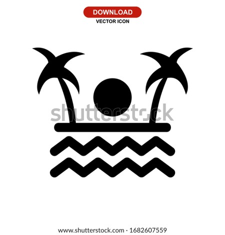 beach icon or logo isolated sign symbol vector illustration - high quality black style vector icons

