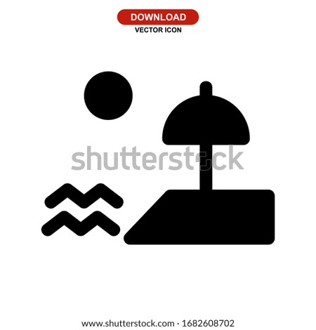 beach icon or logo isolated sign symbol vector illustration - high quality black style vector icons
