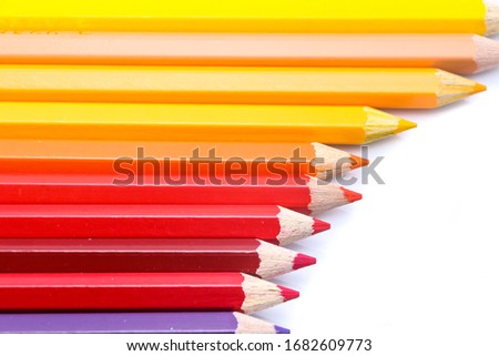 beautiful colored pencils on white background