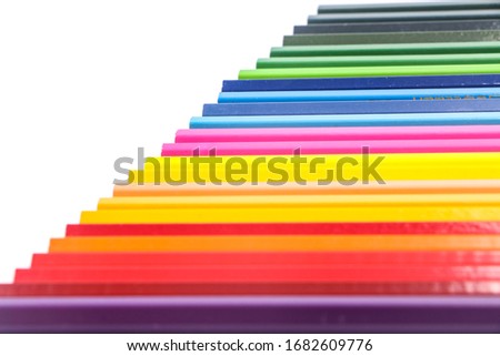beautiful colored pencils on white background