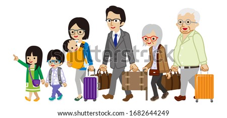 Traveler of asian multi generation family