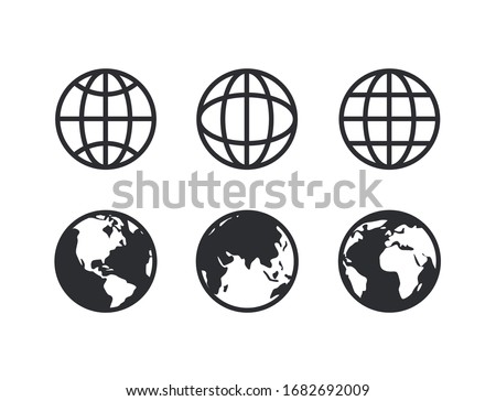 Globe collection icon symbol vector