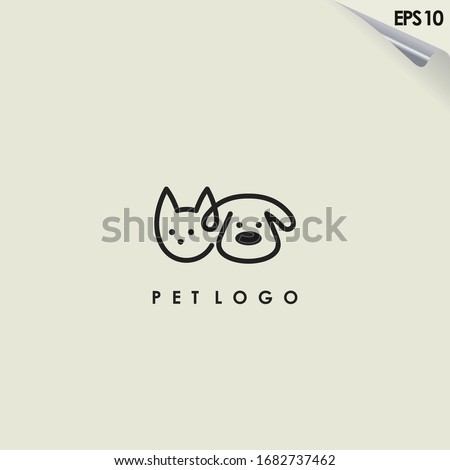 Line Of Head Pet Logo Design. Line Of Head Pet Logo Template. Modern Design. Flat Logo. Vector Illustration Royalty-Free Stock Photo #1682737462