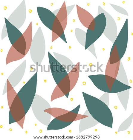 leaf pattern with falling flowers