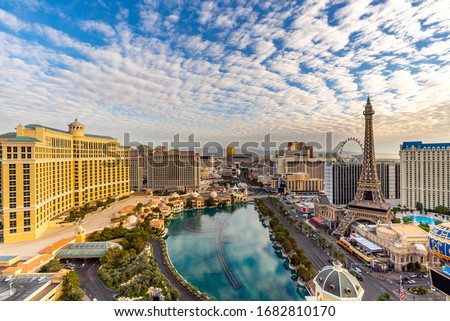 Las Vegas strip Aerial view cityscape in Nevada USA Royalty-Free Stock Photo #1682810170