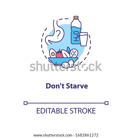 Dont starve concept icon. Wine tasting advice idea thin line illustration. Avoiding getting drunk, drinking water between degustations. Vector isolated outline RGB color drawing. Editable stroke