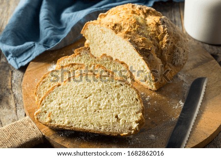 Homemade Simple Irish Soda Bread Ready to Slice Royalty-Free Stock Photo #1682862016
