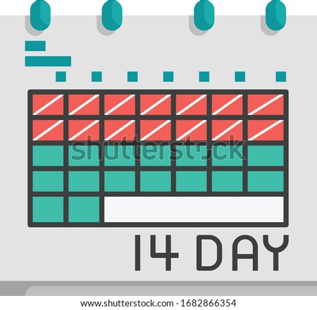 Calendar With 14 Days of Quarantine