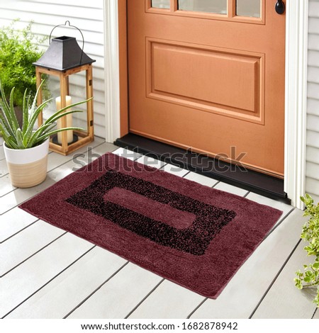 Classic & Beautiful Colorful Woolen & Cotton Doormat For home entrance and bathroom door mat For Interior Decoration Royalty-Free Stock Photo #1682878942