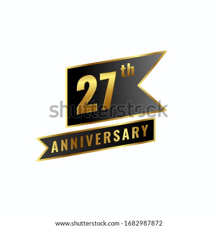 Golden anniversary premium badge logotype 27th