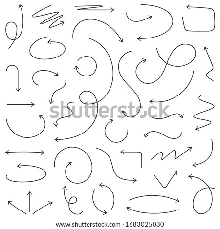 Sketch arrow set. Vector illustration for your business and education design. Elements for design. Easy to edit Royalty-Free Stock Photo #1683025030