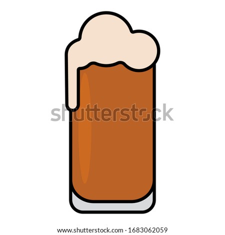 Isolated beer glass icon. Alcoholic beverage - Vector
