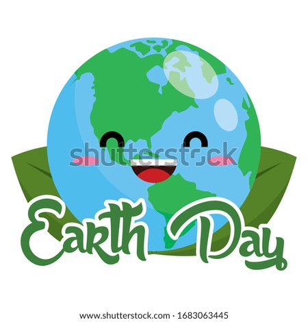 Earth day poster with an earth planet - Vector