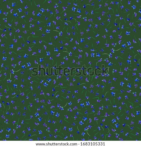 
seamless watercolor pattern with small violets