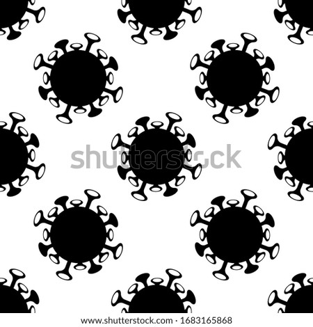 Black Virus illustration vector seamless pattern.