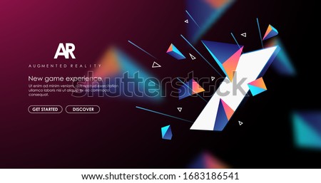 Augmented reality Creative banner. AR technology concept for web and app. Concept with Abstract background. Royalty-Free Stock Photo #1683186541