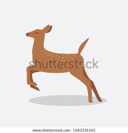 Vector of funny Deers. Sika Deers, Reindeers, Stags. Isolated in white background. Children book.