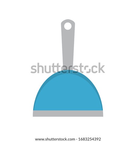 dustpan flat style icon design, Cleaning service wash home hygiene equipment domestic interior housework and housekeeping theme Vector illustration