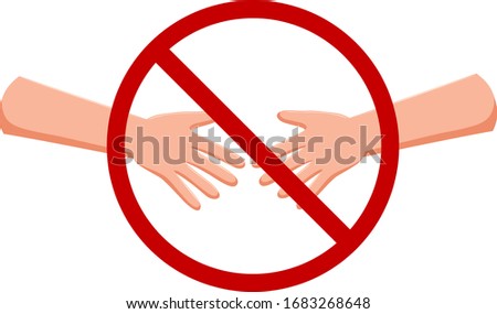 Sign with no handshake on white background illustration