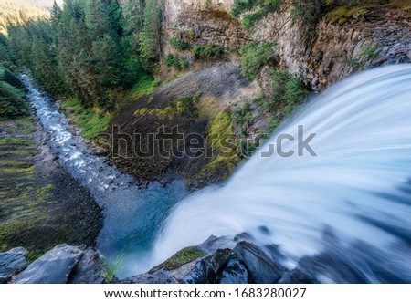Spectacular view of Brandywine Falls near Whistler on the Sea to Sky highway in British Colombia Canada. Beautiful Background Photo