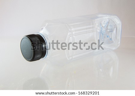 Small water bottles,dark background concept