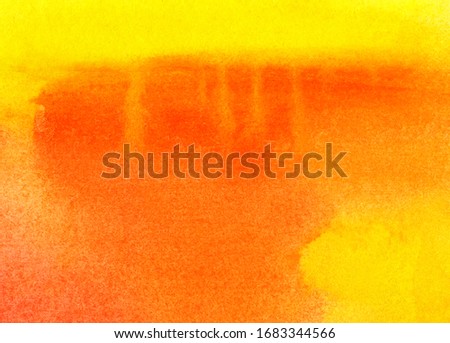 Bright colorful yellow and orange abstract watercolor background