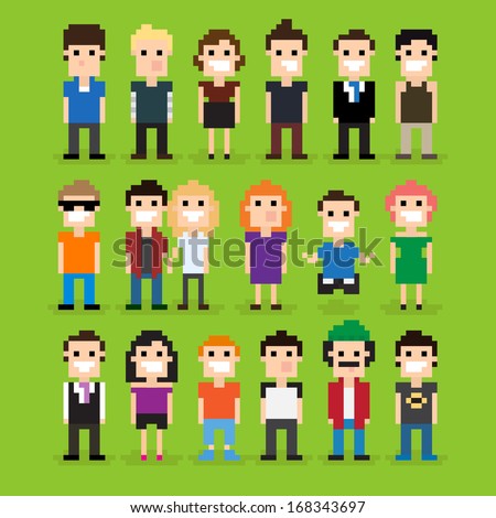Set of pixel art office people in suits… Stock Photo 155730737 - Avopix.com