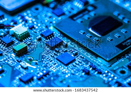 Electronic components detail with clearly visible construction and functional details of the chip Royalty-Free Stock Photo #1683437542