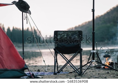 Pictures of important camping equipment used on holidays for tourists