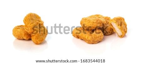 Fried chicken nuggets isolated on white background Royalty-Free Stock Photo #1683544018